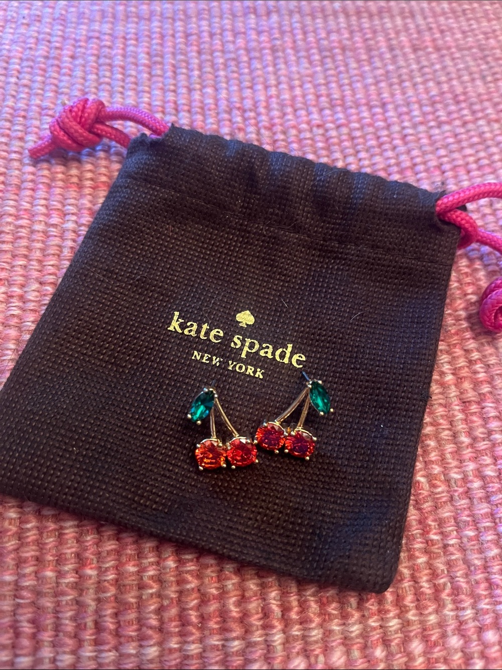 kate spade Mon Cheri - Red & Green Crystal Earrings